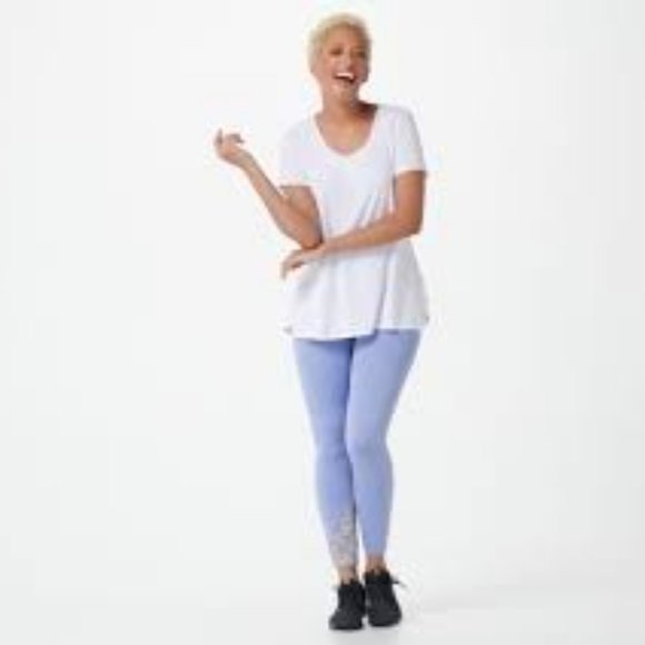 NWT SOULGANI ACTIVE BALI BEACH BABE STRONG SOUL LEGGINGS PERIWINKLE PXS, PXXS PM - Picture 2 of 9